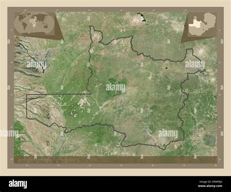 North-Western, province of Zambia. High resolution satellite map ...