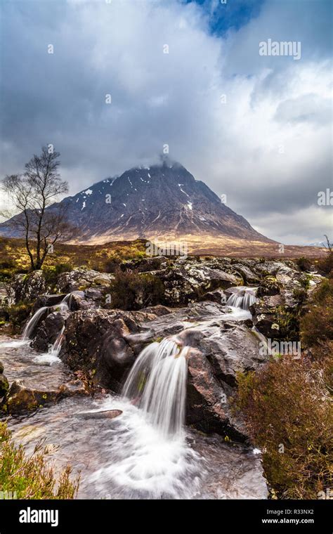 waterfalls at glen etive Stock Photo - Alamy