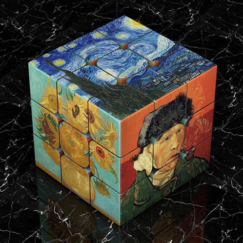 Artist Inspired Rubiks Cube - Van Gogh - Da Vinci - Monet - Picasso - 2 Designs - ApolloBox