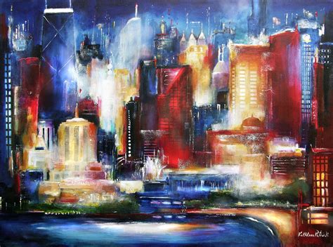 Chicago Skyline Canvas Print - "Chicago - The Oak Beach Skyline" | Chicago painting, Skyline ...