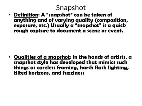 Snapshot Definition Easy at Manuel Olmstead blog