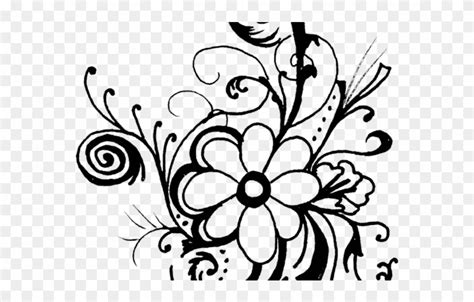 Lines Clipart Clip Art - Black And White Clip Art Flowers - Png Download (#105281) - PinClipart