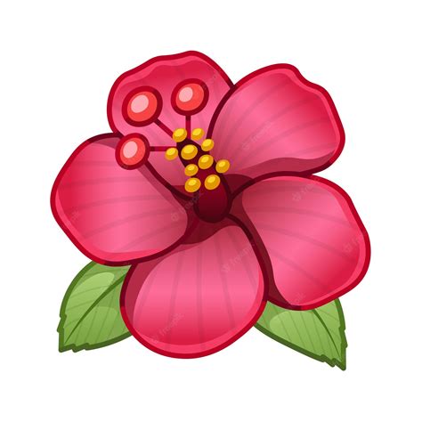 Premium Vector | Simple red flower large size of emoji spring flower