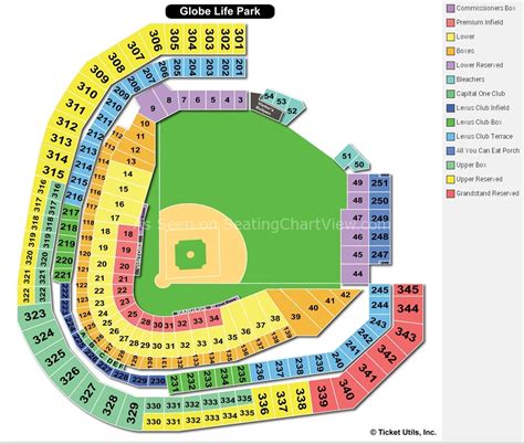 Globe Life Park in Arlington, Arlington TX - Seating Chart View