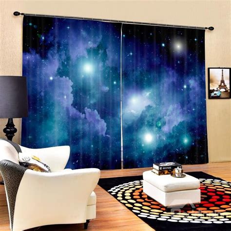Brilliant Night Sky Printing 3D Galaxy Curtain | Dark blue curtains, Blue curtains, Curtains ...
