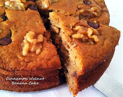 Moist Cinnamon Walnut Banana Cake