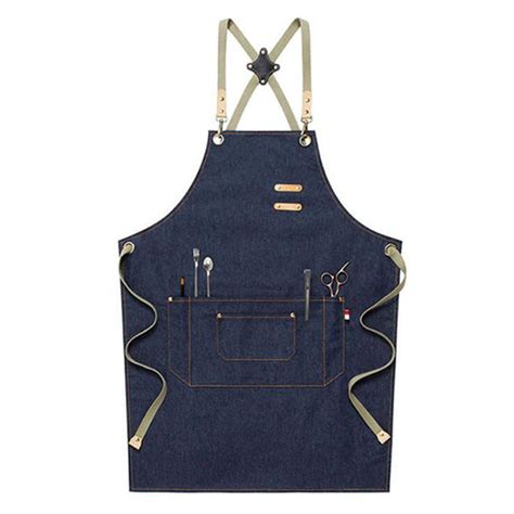 Personalized Chef Apron Custom Logo Denim Apron Workshop Aprons Server – LISABAG