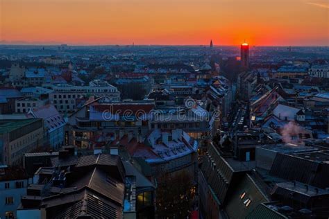 Munich skyline stock image. Image of skyline, sunset - 239684359