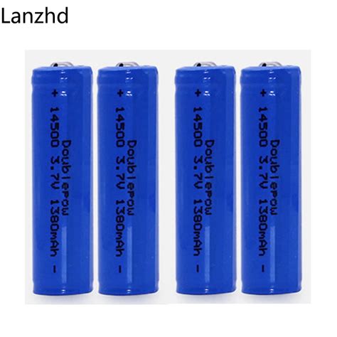 14500 li ion battery 3.7v Rechargeble Batteries 1380mAh 14500 Battery ...