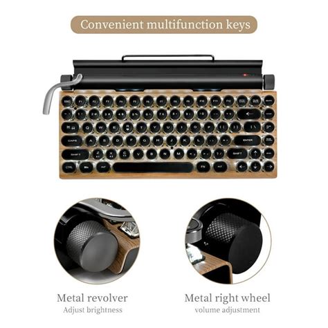 Retro Typewriter Keyboard Retro Typewriter Keyboard Wireless Bluetooth Mechanical Keyboards 83 ...