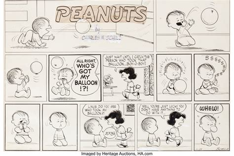 Charles Schulz Peanuts Sunday Comic Strip Lucy and Linus Original | Lot #91243 | Heritage Auctions