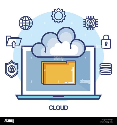 cloud computing set flat icons Stock Vector Image & Art - Alamy