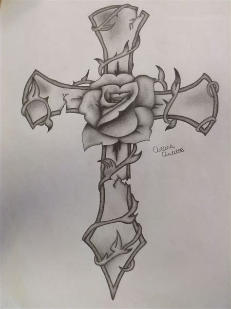 Fantasy cross rose pencil drawing | Tattoo art drawings, Cross drawing ...