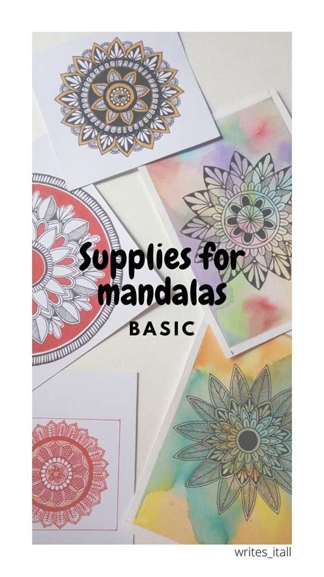 Supplies for Mandalas (basic) | Mandala drawing, Doodle art designs, Mandala design art