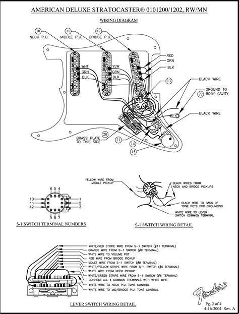 Fender American Deluxe Stratocaster 2009 wiring diagram | Fender ...