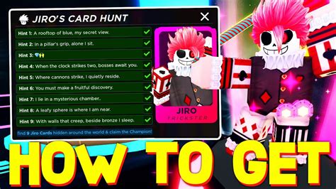 *REAL* HOW TO GET ALL JIRO CARD LOCATIONS in DEATH BALL ROBLOX! - YouTube