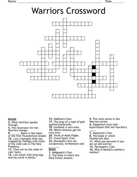 Cats of warrior Crossword - WordMint