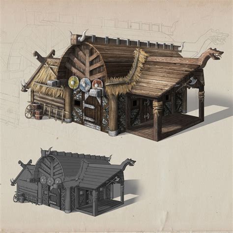 ArtStation - Viking House Concept, semih okşit Nordic Architecture, Minecraft Architecture ...