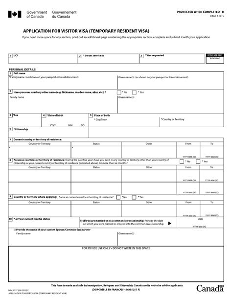 Form IMM5257 - Fill Out, Sign Online and Download Fillable PDF, Canada ...