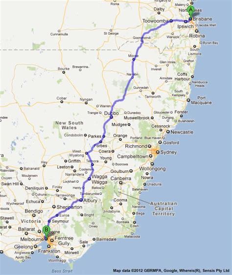 Melbourne to Brisbane Road Map. I took a 24 hour round trip bus ride ...