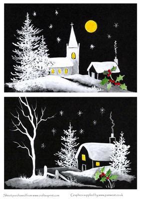 Black and White Christmas Scenes 1 Original Art - CUP32194_117 | Craftsuprint