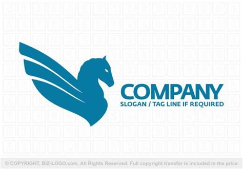 Pre-designed logo 5584: Blue Pegasus Logo | Pegasus logo, Logo design creative, ? logo