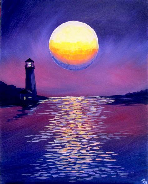 Purple Sunset | Lighthouse painting, Sunset art, Summer drawings
