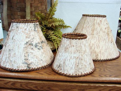 Birch Bark Lamp Shade Log Cabin Rustic Cabin Decor Lamp Shades 3 Sizes - Moose-R-Us.Com Log ...