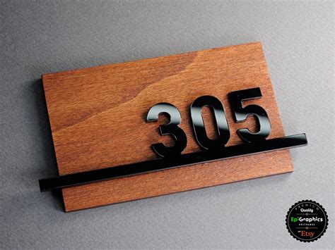 Wooden sign with acrylic Numbers for Hotel signage / Room number sign ...