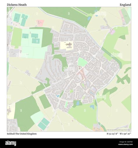 Dickens Heath, Solihull, United Kingdom, England, N 52 23' 8'', W 1 50' 21'', map, Timeless Map ...