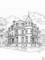 Prinatble Mansion Coloring Pages Free For Kids And Adults sketch template