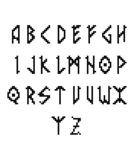 Runic Font Cross Stitch Pattern Alphabet Pdf Download - Etsy