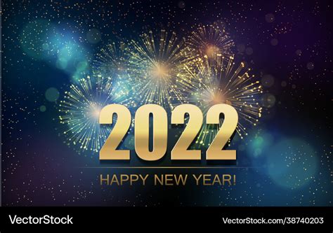 2022 new year abstract background with fireworks Vector Image