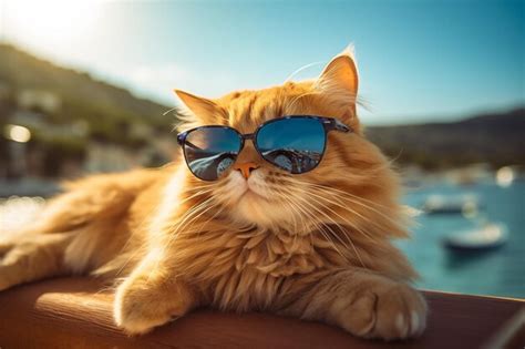 Premium AI Image | a cat with fashion sunglasses