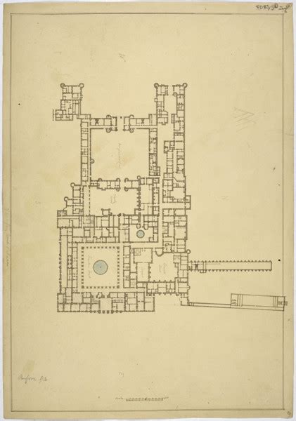 Survey drawings of Hampton Court Palace, Richmond upon Thames, London: ground floor plan | RIBA pix