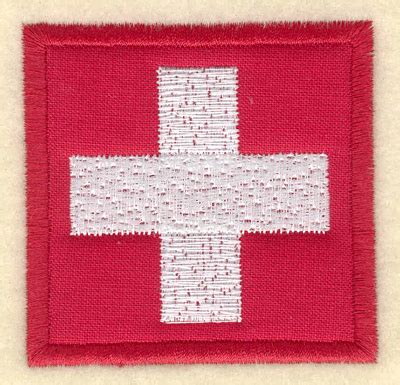 Embroidery Design: Swiss flag applique 2 Sizes