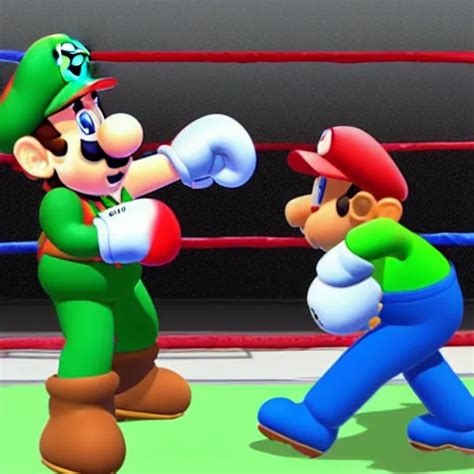 Mario having a boxing match with luigi | Stable Diffusion | OpenArt