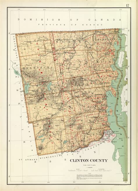 Clinton County New York 1895 - Old Map Reprint - Bien Atlas - OLD MAPS