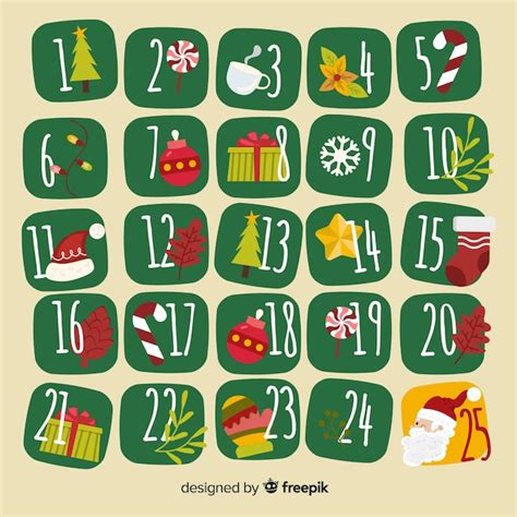 Funny advent calendar | Free Vector