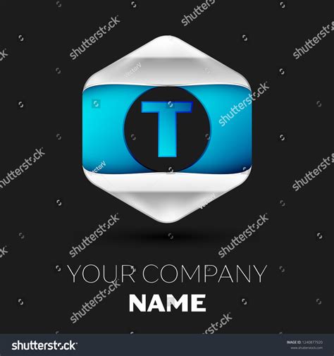 Realistic Blue Letter T Logo Symbol Stock Illustration 1240877920 ...