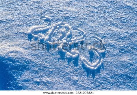 Number 2023 Written Snow Illuminated By Stock Photo 2221005821 ...