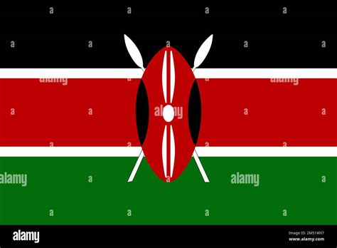 Kenya official flag, correct colors and proportions. National Kenyan ...