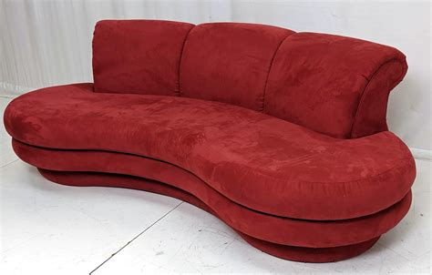 Sold Price: RASPBERRY ULTRA SUEDE CLOUD MODERNIST SOFA COUCH - August 3, 0119 12:00 PM EDT