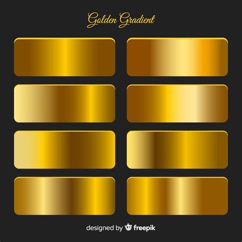 Free Vector | Metallic texture gold gradient set