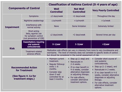 Asthma Diagnosis Chart