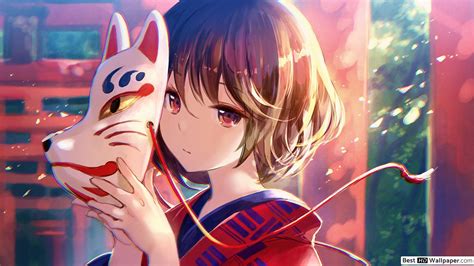 Mask Kitsune Anime Girl Wallpapers - Wallpaper Cave