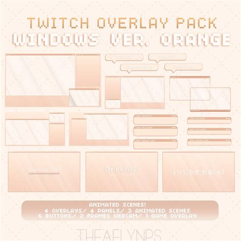 Twitch Overlay PACK windows Simple Orange Animated - Etsy