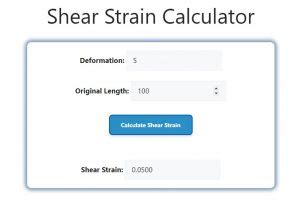 Shear Strain Calculator - Savvy Calculator