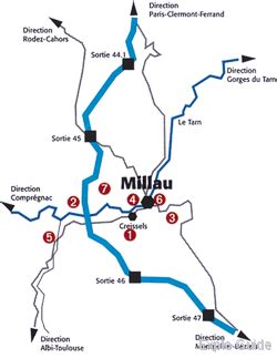 MILLAU VIADUCT BRIDGE MAP - TravelsFinders.Com