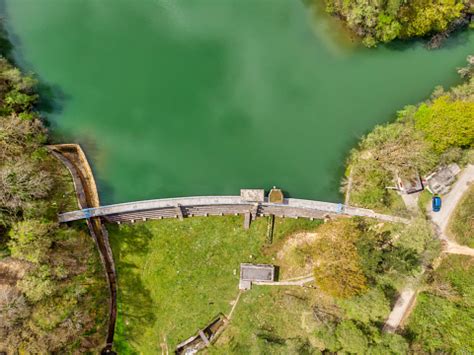 Aerial View Of The Dam Stock Photo - Download Image Now - Aerial View ...